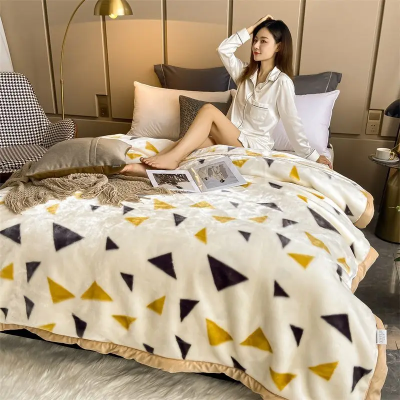 Comforter Set Eyelash Throw Blanket Double Layer Winter Thick