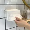 Acrylic Wall-mounted Tissue Box Transparent Paper Towel Storage Box Napkin Paper Box Toilet Punchfree Household Tissue Dispenser 2
