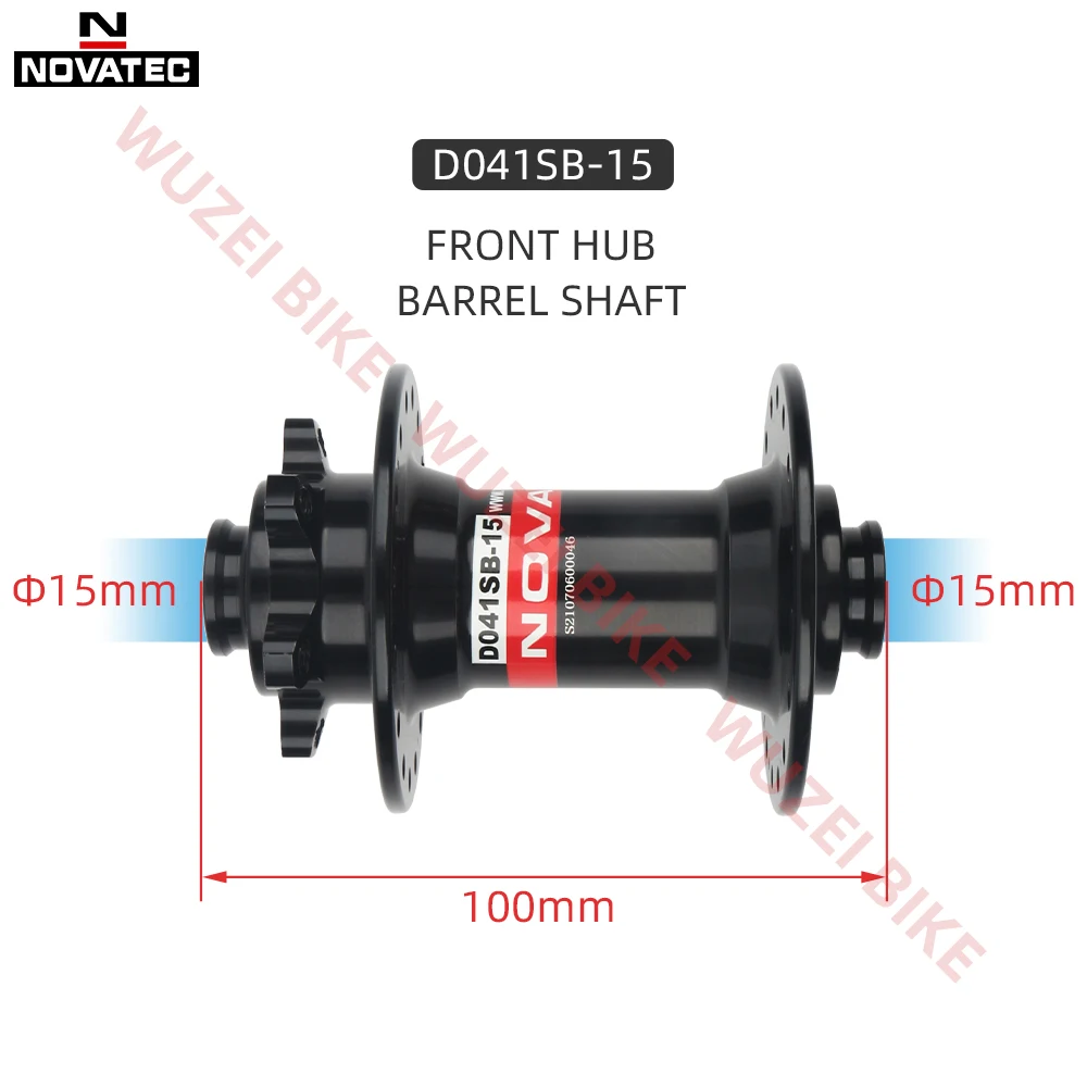 NOVATEC 쓰루 액슬 산악 자전거 프론트 허브, 시마노 MTB 액슬 허브용 프론트 허브, D041SB-15/B15, 32H, 15X110MM, 15X100MM