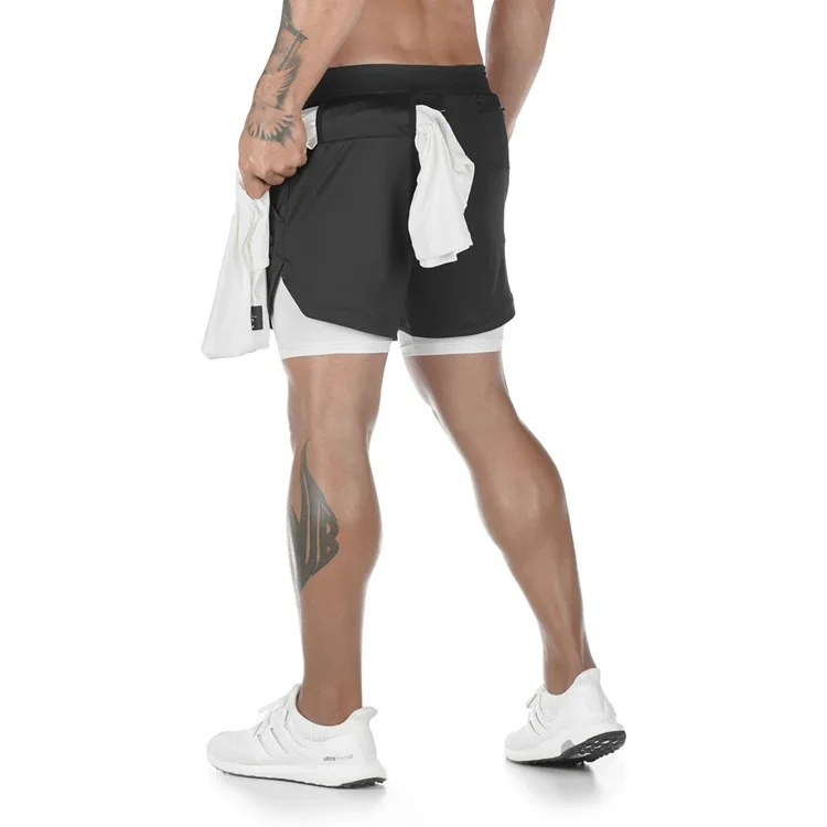 Men Performance Shorts Bible Printed GYM Casual Sports Compression Shorts Workout Running Mesh 2 In 1 Sport Short Pants