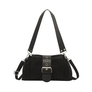 Waterproof Large Capacity Suede Shoulder Bag Fashion Solid Color Hobo Bag Handbag Korean Style Ladies Crossbody Bag Streetwear