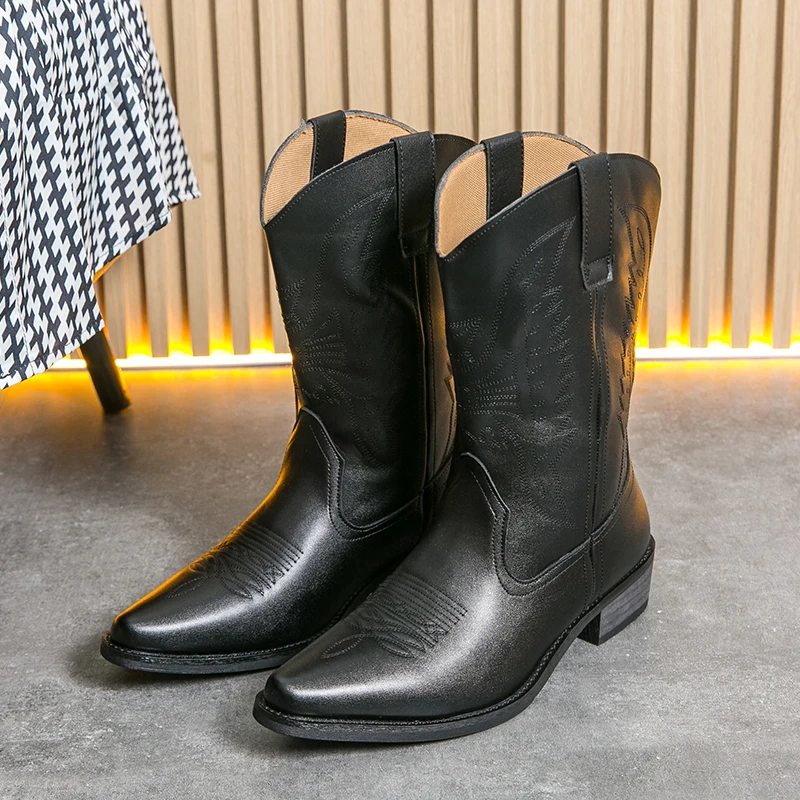 English Style Men's Chelsea Boots Pointed Tips Trendy Brown Work Boots High-end Banquet Dress Boots for Men‘s Free Delivery