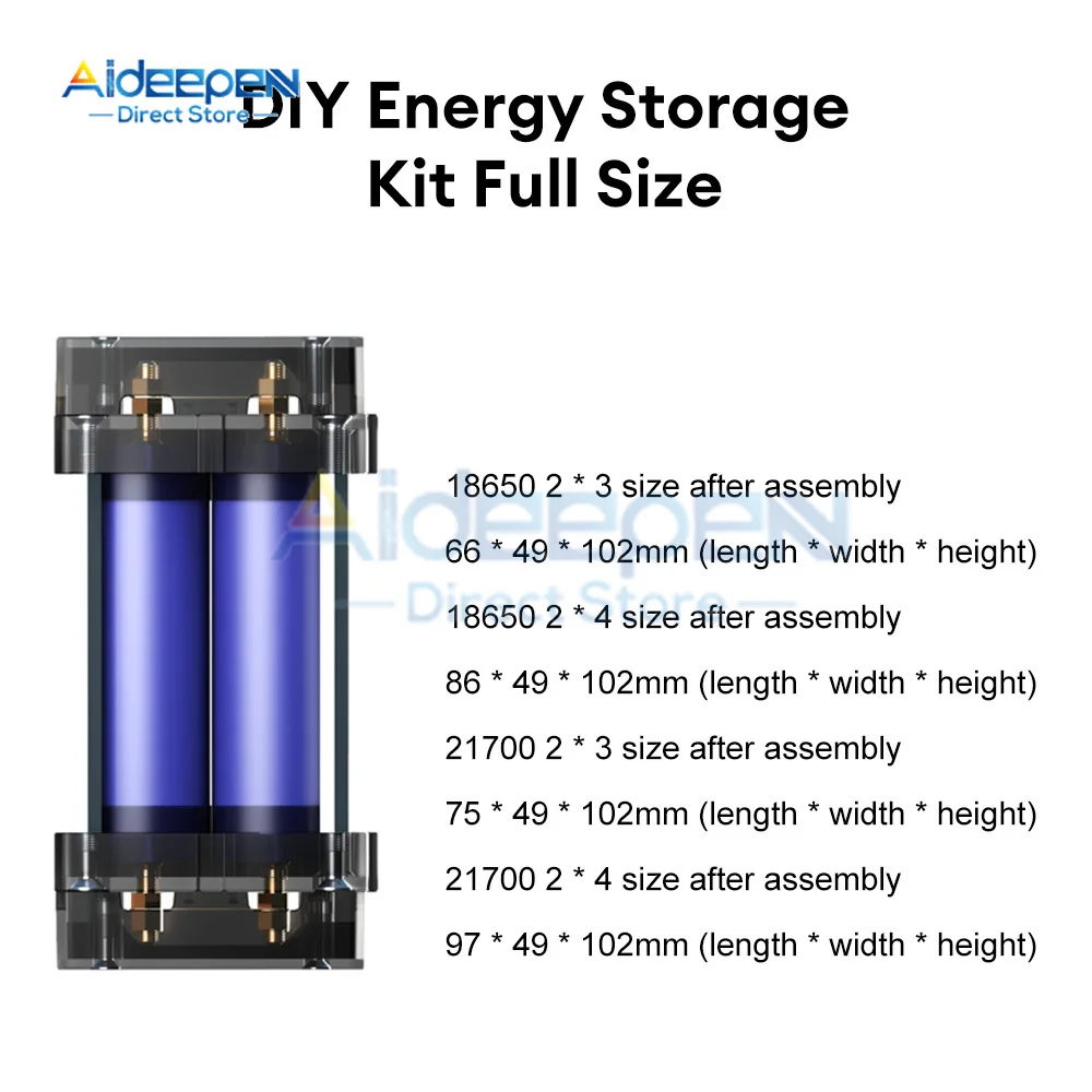 6X 8X 21700 18650 High Capacity High Current Pure Copper Post DIY Lithium Battery Holder Solderless Energy Storage Bracket 3