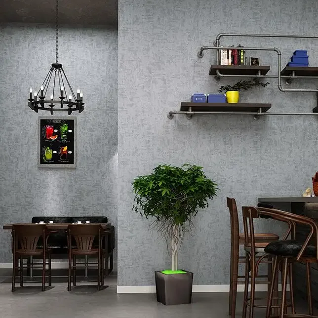 papel de parede metalico liso retro cor 03