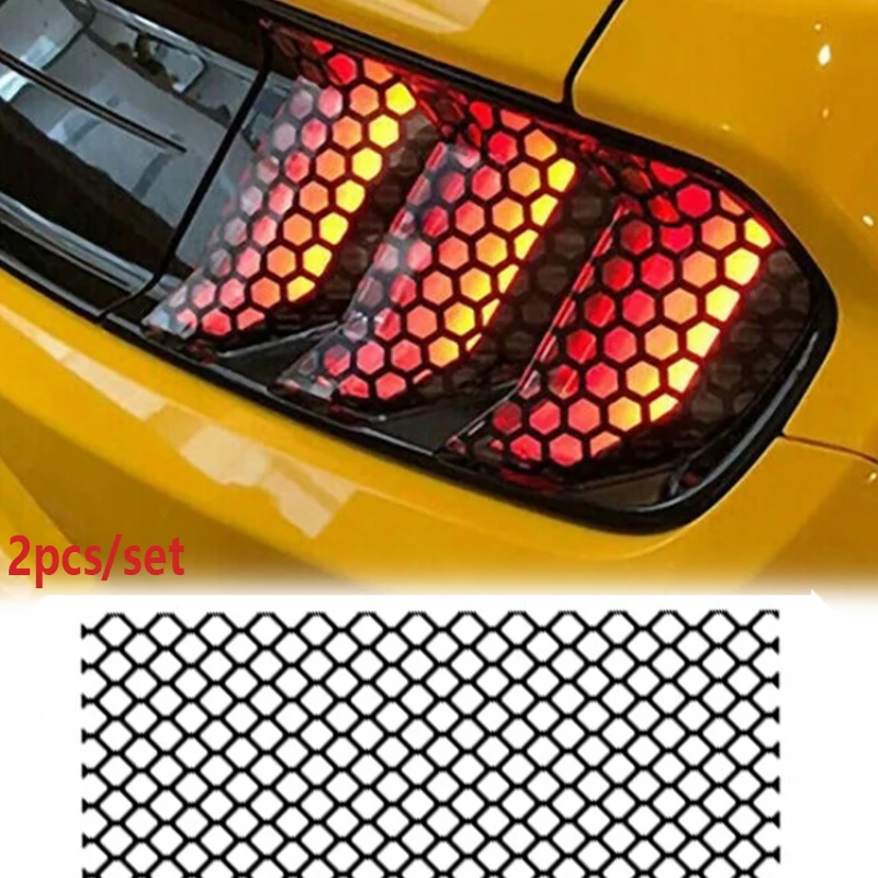 

2Pcs Car DIY Honeycomb Sticker Cut-out Headlight Taillight Hollow Decoration Decal Wrap Film Fashion Car Styling Sticker 48*30cm