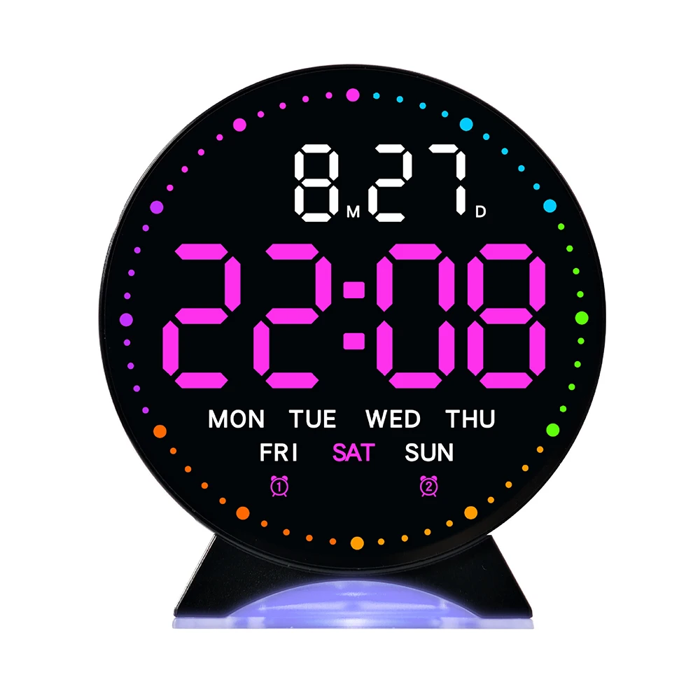 Compact Bedside Digital Alarm Clock with Night Light and Dual Alarms