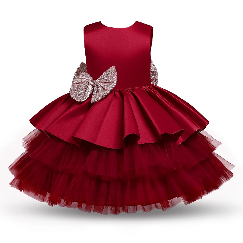 Kids Dress for Girls Christmas New Year Princess Eleagnt Party Tutu Prom Dresses Children Wedding Evening Bowknot Gown 1-5 Years girls dress princess costume kids clothes