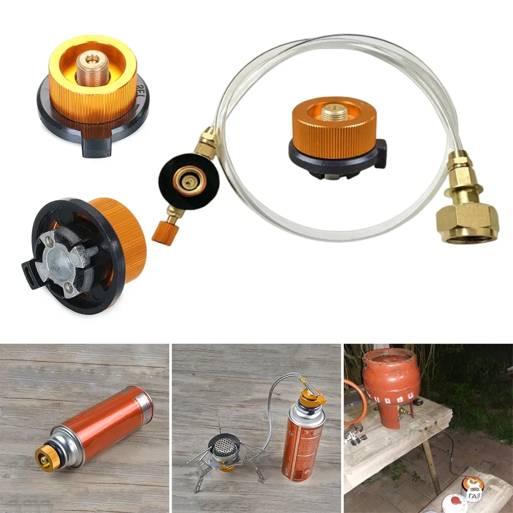 Gas Camping Adapter Survival Outdoor Stove Accessories Supplies Equipment Filling Cylinder Butane Refill Camp Cooking Supplies