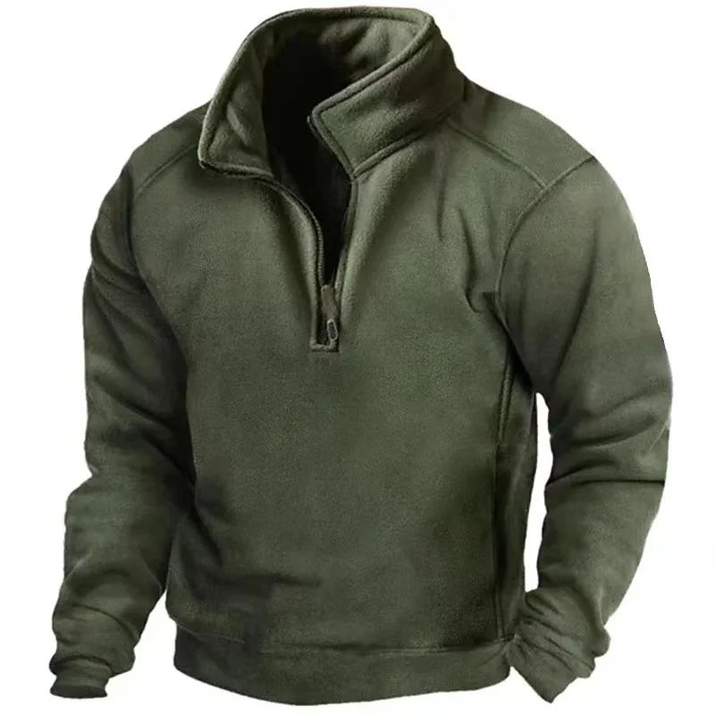 Ezhippie Giacca Calda da Campeggio in Lana con Collo Alto, Light Gery, 3XL