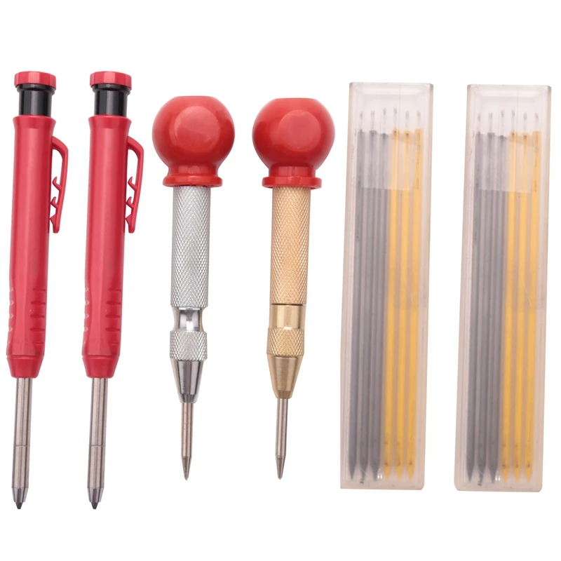 

Carpenter Scriber Marking Kit 2 Pcs Mechanical Carpenter Pencils With Built-In Sharpener Marker Refills For Construction