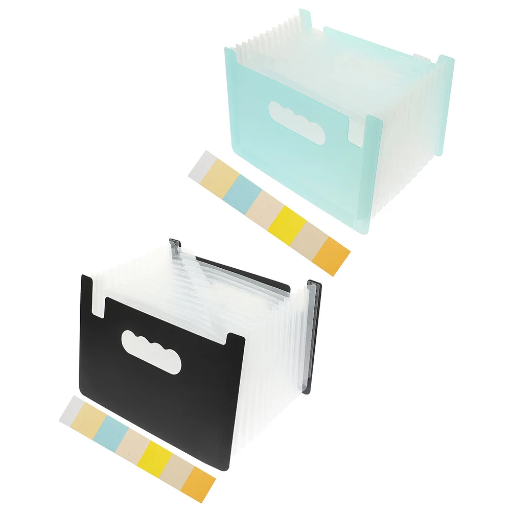 

2 Pcs Mini Trumpet Organ Clip Multi-layer Folder Storage Bag School Organization Expanding File Office Pp