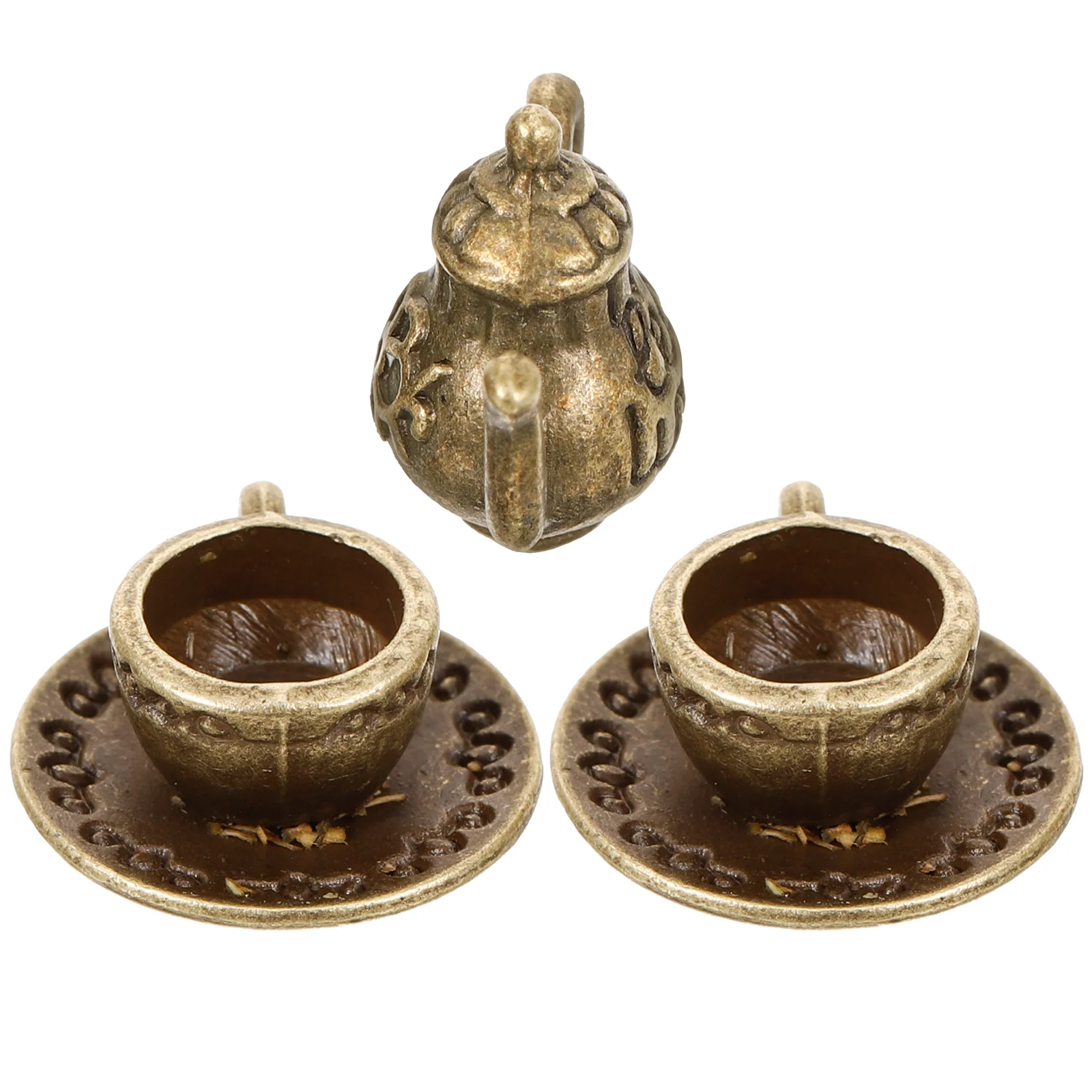 

Miniature Tea Cup Set Vintage Dollhouse Teapot Tiny Tea Cups Little Girls Dollhouse Coffee Shop Kitchen Accessories