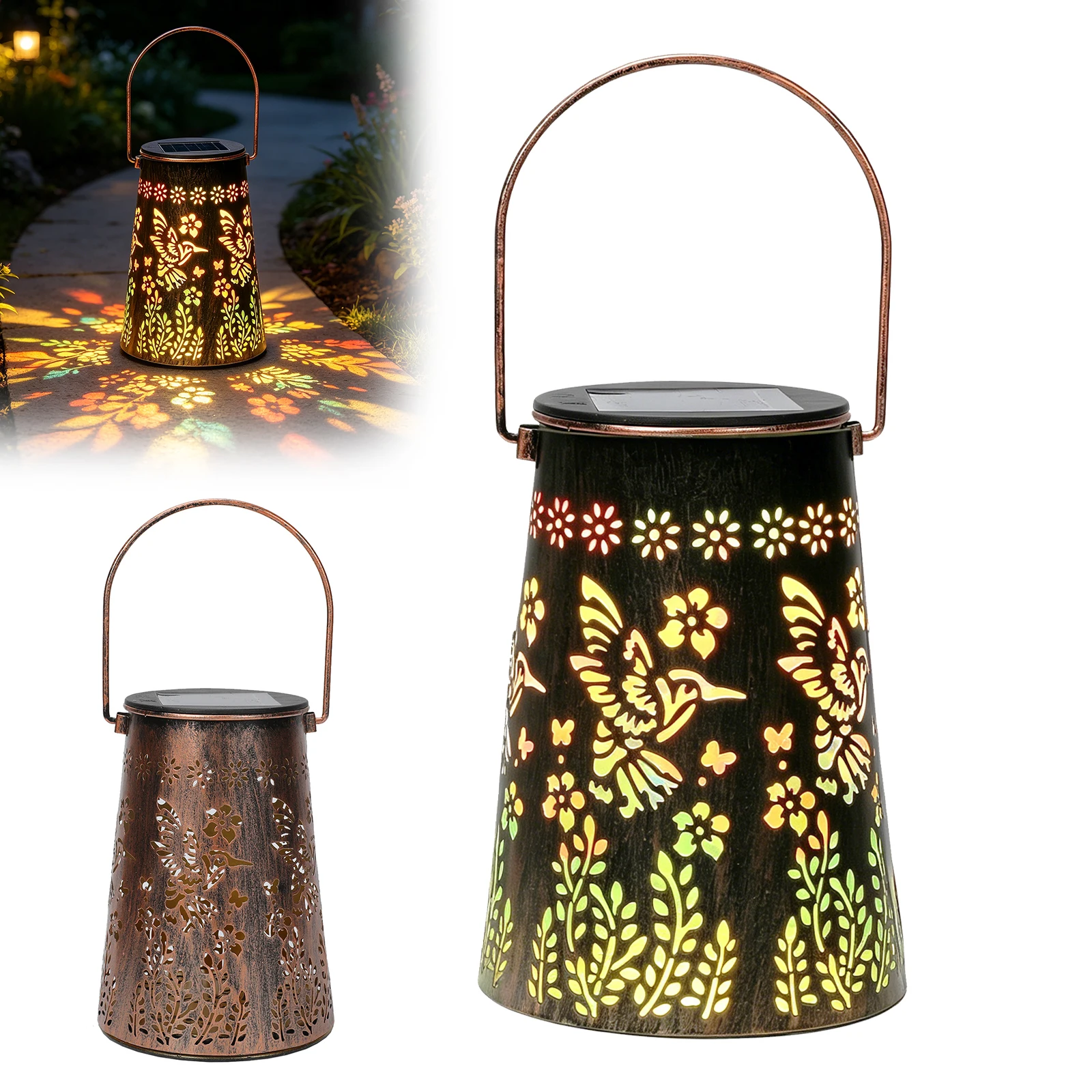 2Pcs Hummingbird Solar Lanterns Outdoor Waterproof Gift for Moms Women Mother Grandma for Yard Patio Porch Balcony Garden Decor