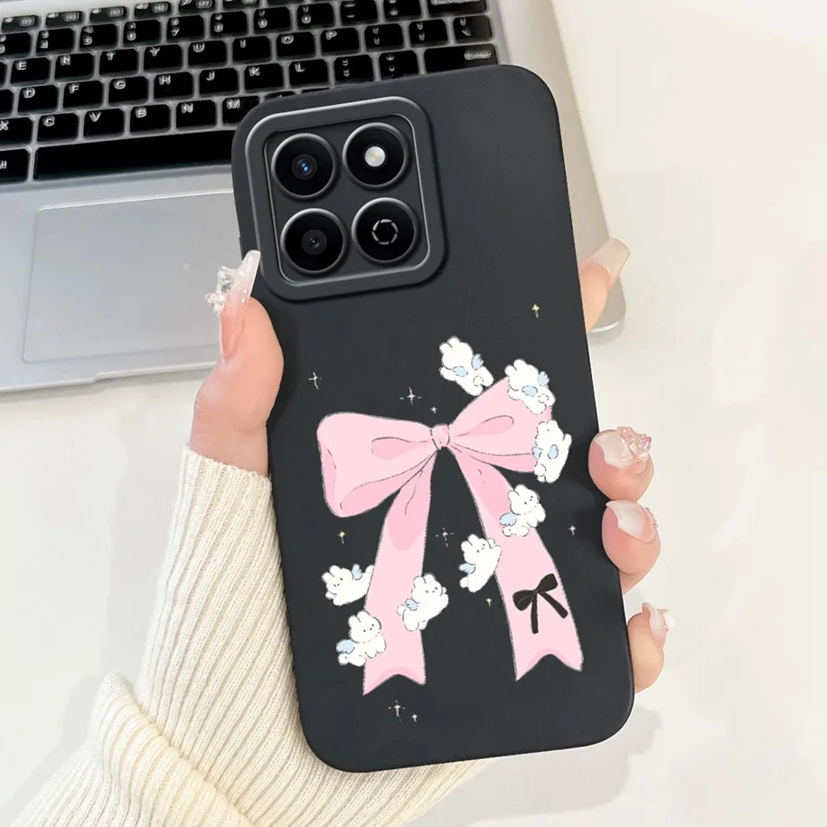 Shockproof Fashion Bowknot Marble Soft Liquid Silicone Case