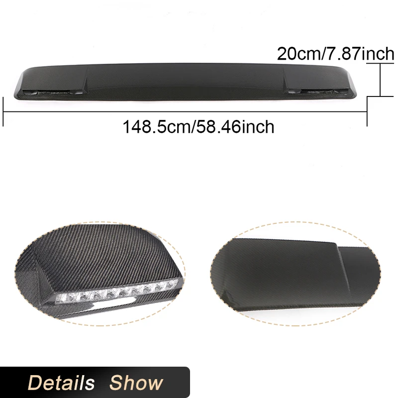 Car Front Roof Spoiler Carbon Fiber for Mercedes Benz G Class W463 W464 G550 G63 AMG 2019 UP Front Roof Wing Lip with Light 5