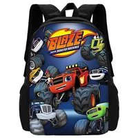 Child School B-Blaze and the Monster M-Machines Backpack with Lunch Bags ,Pencil Bags ,School Bags for Boys Girls Best Gift 1