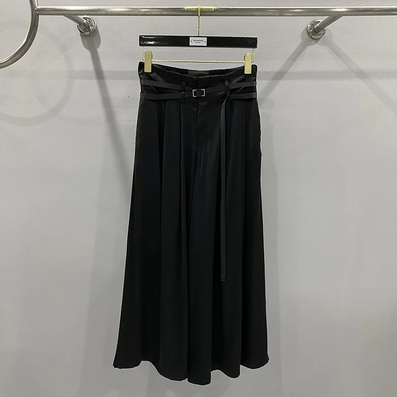 

Women Fashion Black Skirts New Dark Style Chiffon Trend Women Rick Women Comfortable Loose Girls Casual Skrit