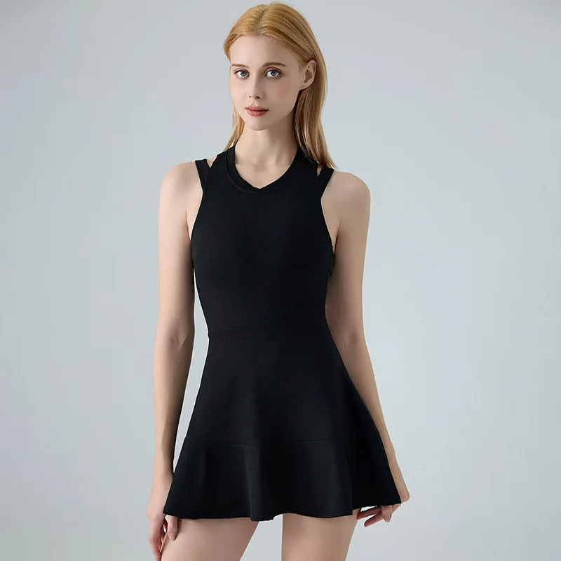 Tennis Dress Female Sleeveless Sport Suits Training Running Fitness Golf Badminton Tracksuits Padded braYoga Skirts sports dress