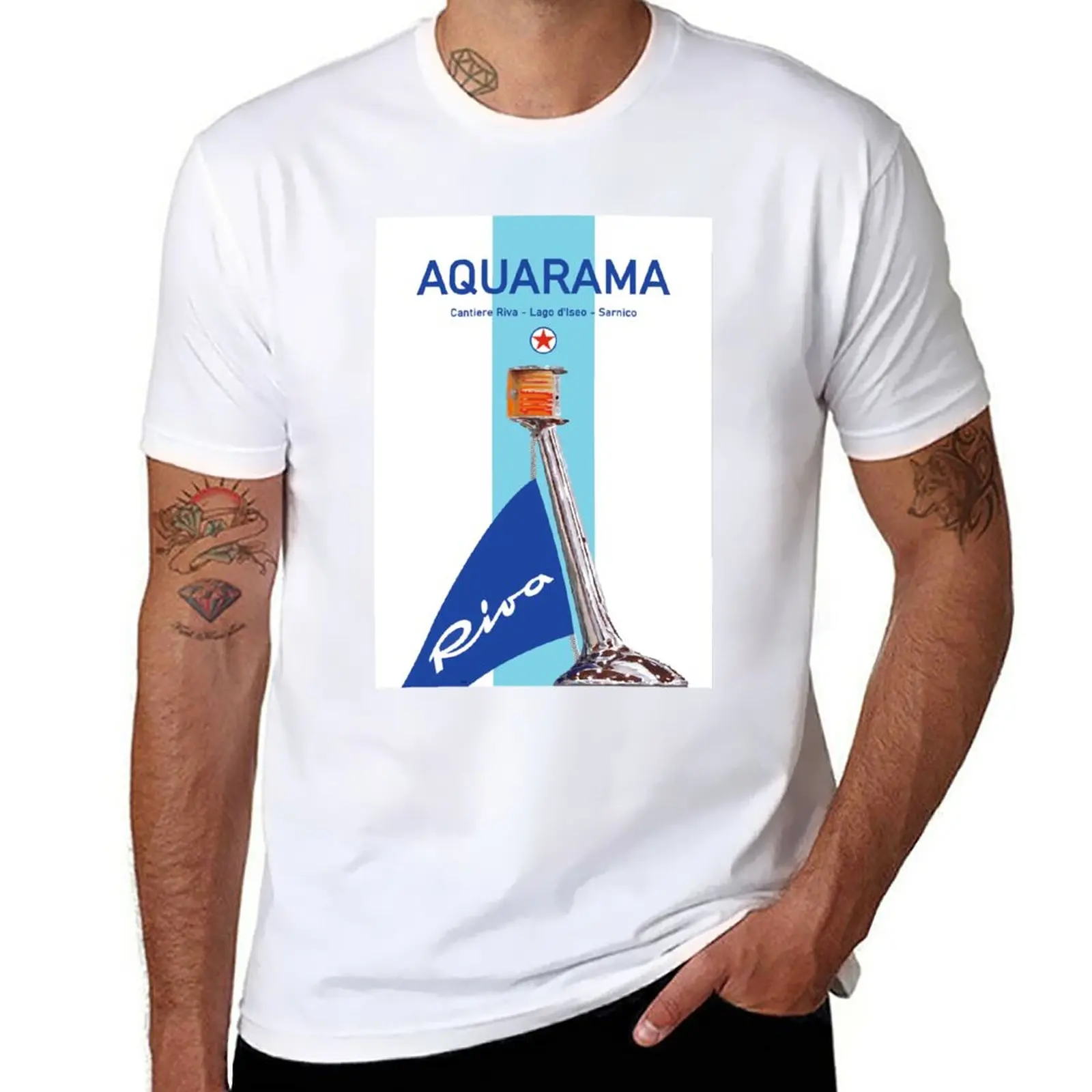 New Riva Aquarama Italy Runabout Classic Yacht T-Shirt Kawaii Clothes Camicie Graphic Tees Mens T-Shirt Pack