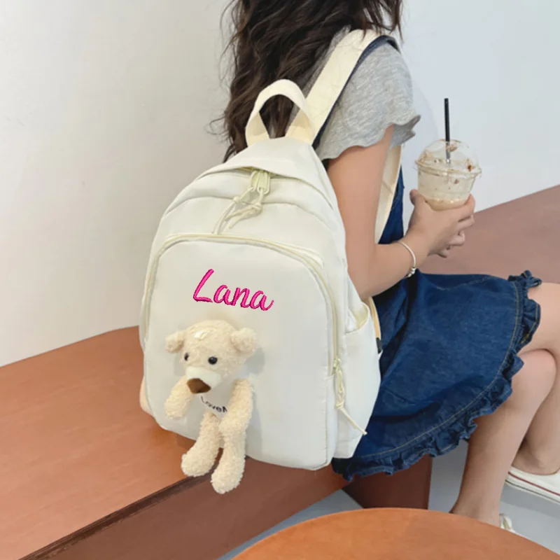 

Customized Kindergarten Backpack, Casual Backpack For Boys And Girls, Cartoon Cute Teddy Bear Accessories, Children's Backpack