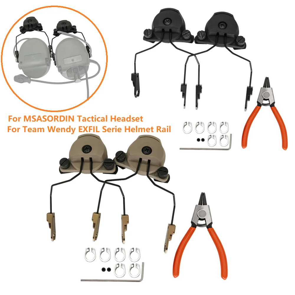 Electronic Earmuff Military Airsoft Headset Stand Adapter for MSA SORIDN Tactical Headphone for Team Wendy EXFIL Serie Helmet Ra