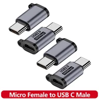 Micro USB 2.0 to USB C Adapter Micro USB Female to USB Type C Male Connector Support Charge Data Sync for Type-C Phones Tablets