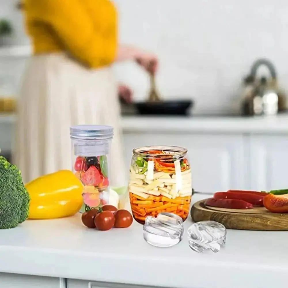 Food Cover Preservation Cover Portable Heavy Glass Fermenting Lid Pickle Jar Handle Lid Wide Mouth Dedicated Mason Jar Food Storage Fermenting