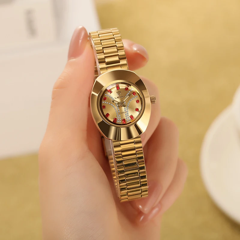 New Fashion Ladies Watch Top Brand Casual Japanese Quartz Watches Gold  Stainless Steel Waterproof  Women Male Clock Wristwatch 4