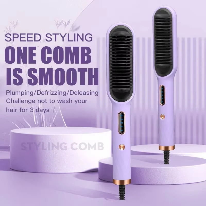 Hot Sale Mini Hair Straightener Hot Comb Customized Hair Styling Tools Hair Brush Straightener Comb