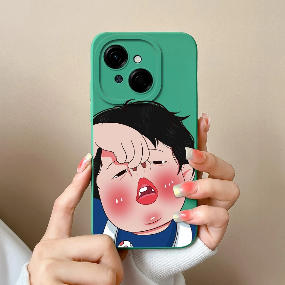 Colorful Pattern Liquid Silicone Case with Lens Protection