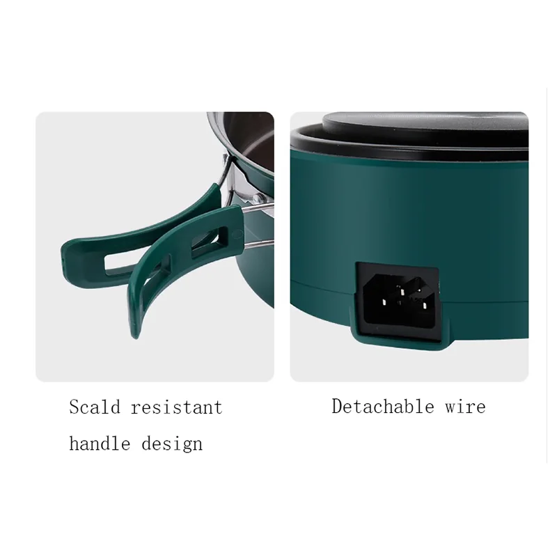 Electric Cooking Pot Foldable Hotpot Portable Multicooker Split Type Rice Cooker Frying Pan Home Travel 1.6L 2
