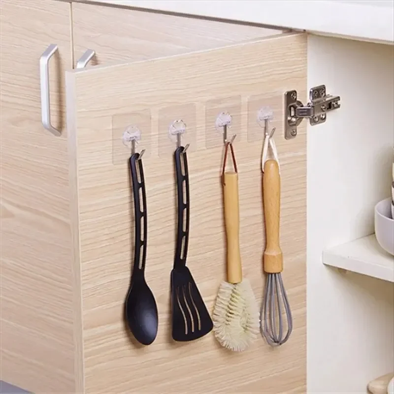 Self Adhesive Hooks 5-30Pcs Transparent Strong Door Wall Hangers Suction Heavy Load Rack Cup Sucker For Kitchen Bathroom