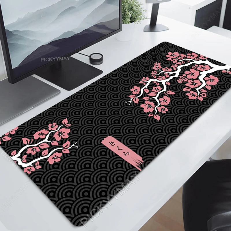 Sakura Mouse Pad Gamer Mousepads Grande Jogo Mousepad Flor Roxa Xxl Mouse Mat Grande Teclado Mat Desk Pad para Computador - Imagem 5