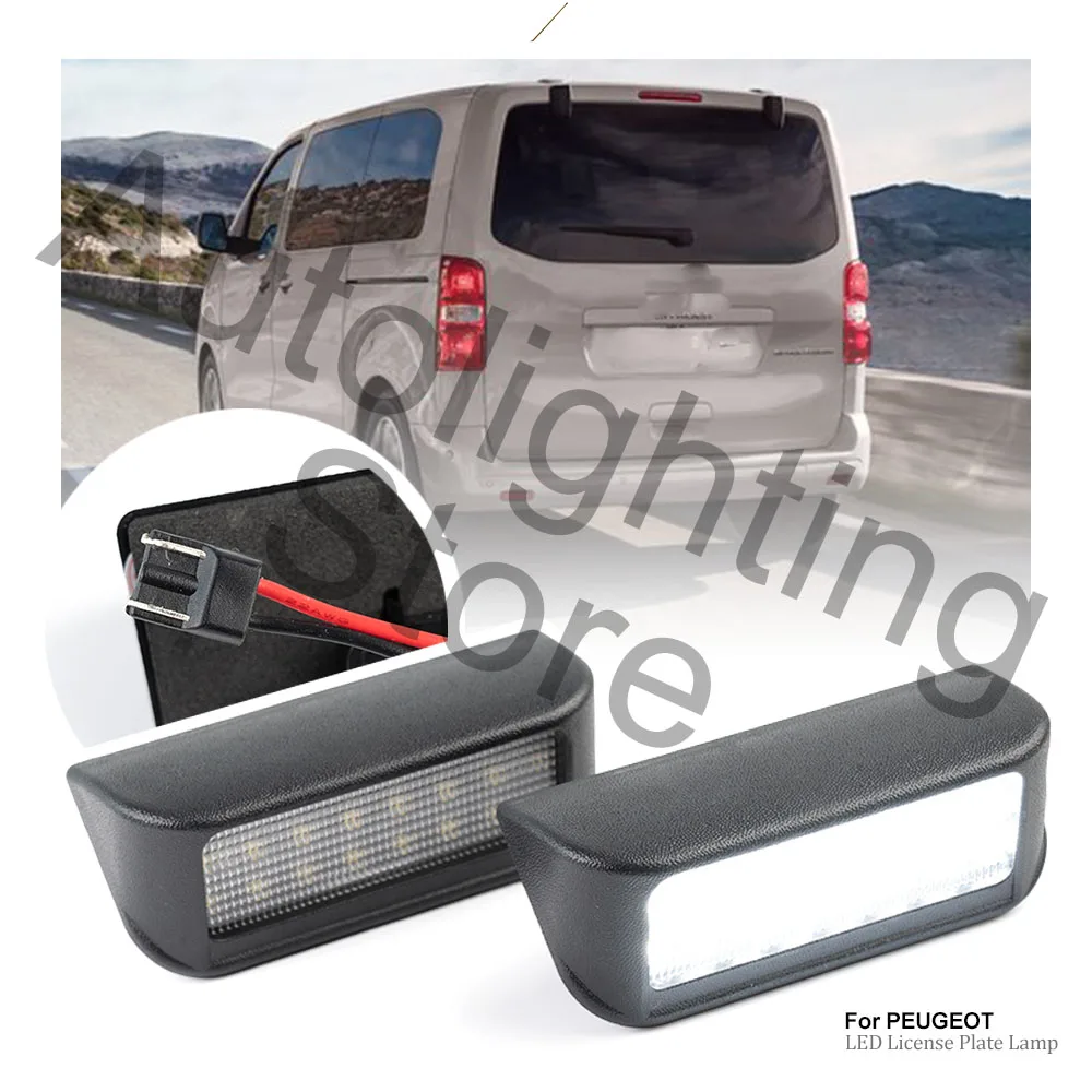 2PCS LED White Number License Plate Light Lamps For Citroen Berlingo 2 II 2008 2009 2010 2011