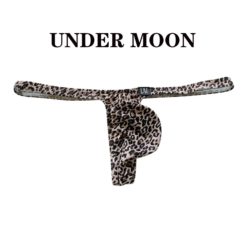 Male Underwear New low waist men's thong thin ice silk printed men's protruding bag comfortable T-pants sexy floral panties