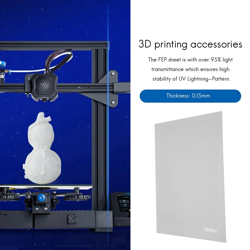 MONO X 및 Elegoo Saturn UV DLP LCD 송진 3D 프린터용 FEP 필름, 260x180x0.15mm, 2 개