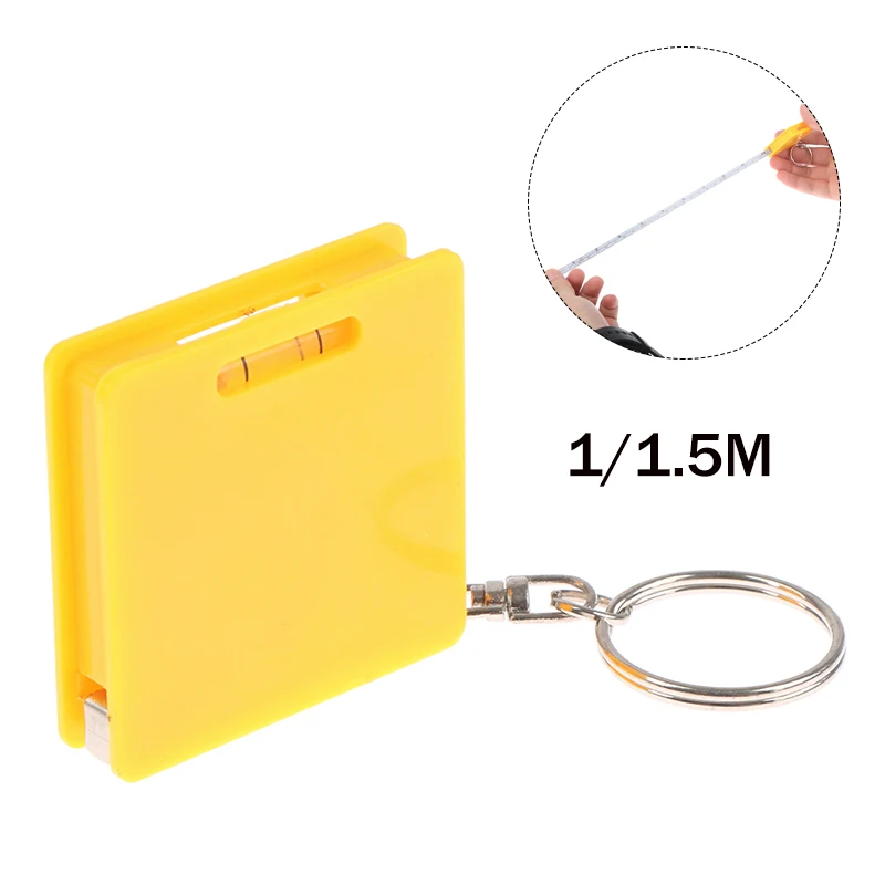 

1/1.5M Mini Multifunctional Retractable With Key Chain Roll Square Steel Tape Measure Sewing Tailor Measuring Tools