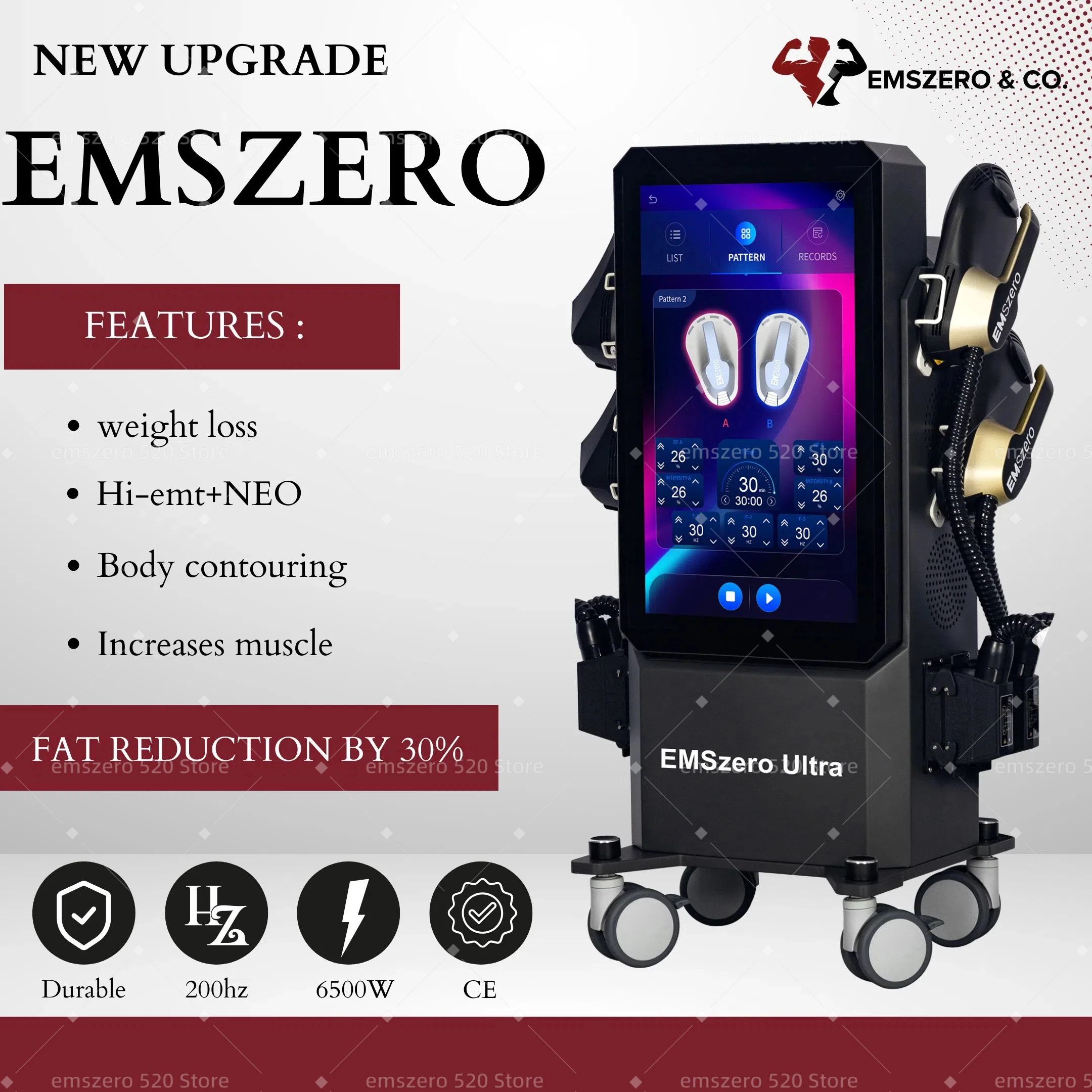 Body Slimming Muscle Stimulator 15Tesla 6500w NEO EMS Electromagnetic Stimulate Buttock Toning