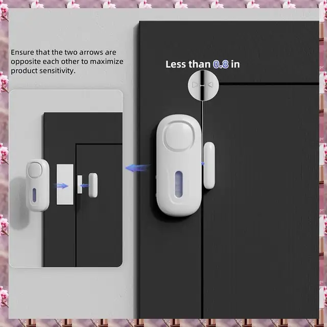 2025 Wireless Door Alarms When Opened With Remote,Door Security Sensor Chime Window Alarm Pool Alarm Door Alarm 2 Pack,Wireless 6