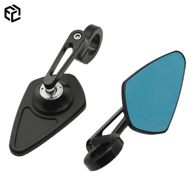 Motorcycle Black CNC Aluminium Handlebar Bar End Mirror M8 8MM Bolton