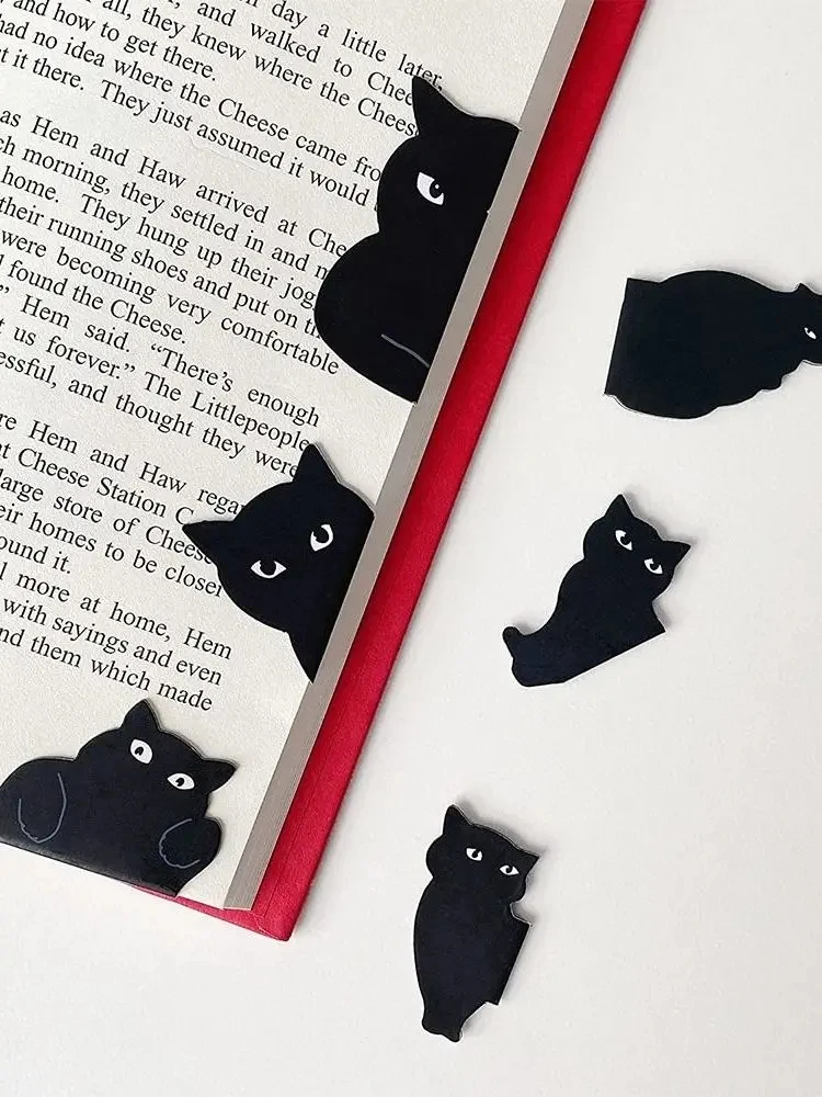 10 Segnalibri Magnetici A Gatto Nero – Simpatici, 3D E Antiscivolo, Regalo Perfetto Per Amanti Dei Libri E Insegnanti
