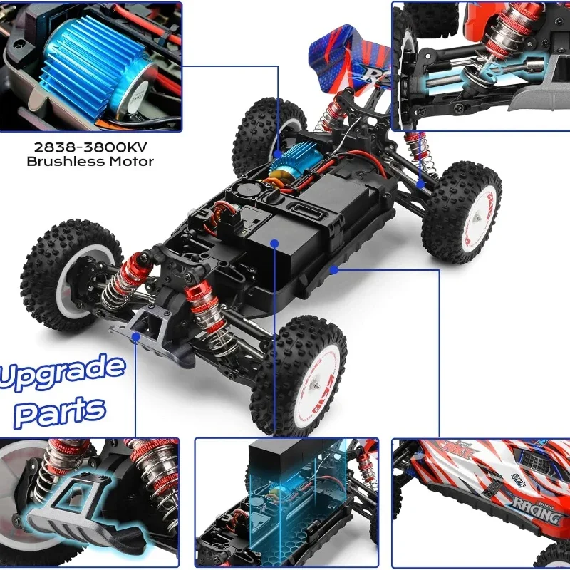 1/12 Fast RC Cars WLtoys 124008 2000mah 4x4 3s Brushless RC