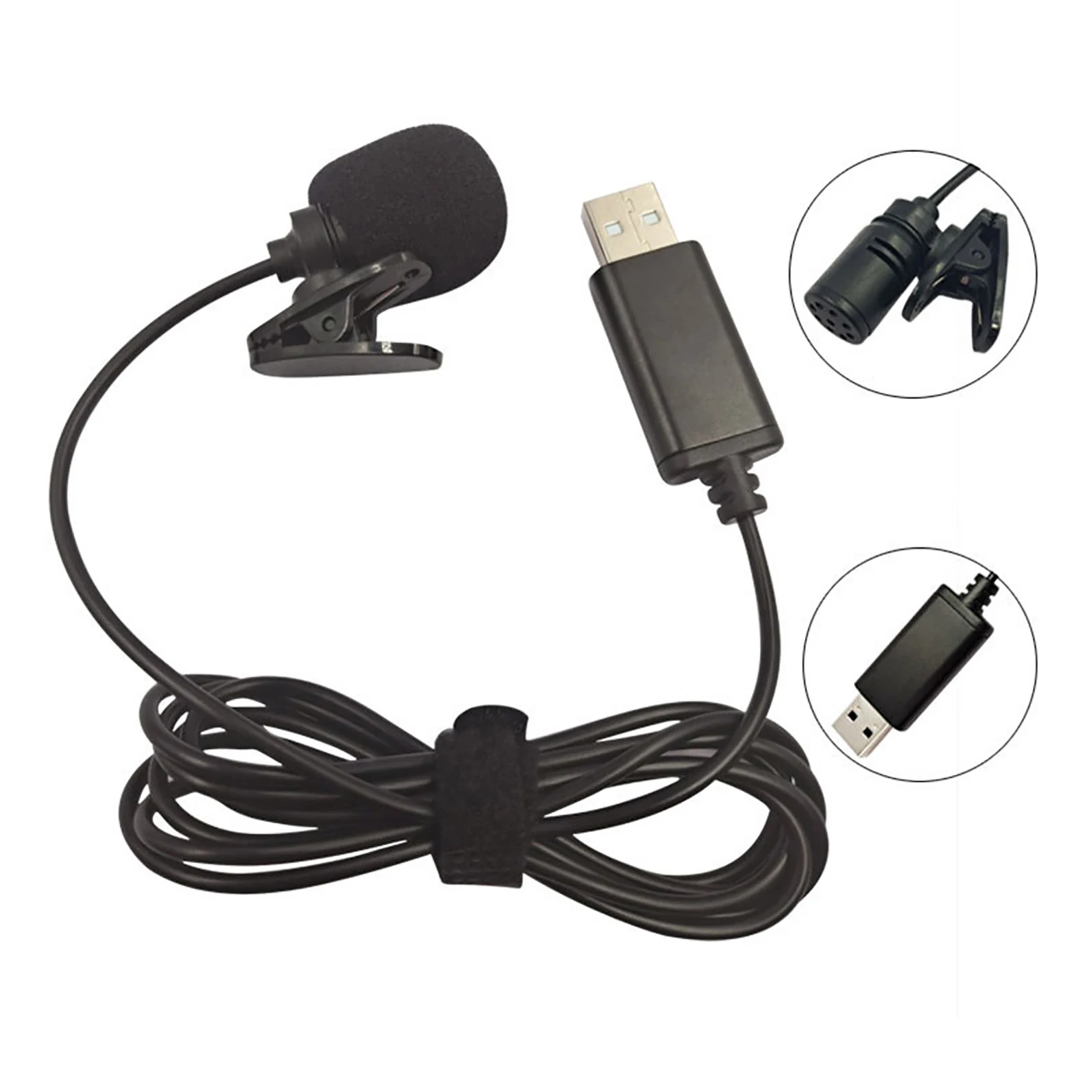 USB 라발리에 라펠 콘덴서 마이크, 전방향 유선 클립온 마이크, 핸즈프리 플러그 앤 플레이, 컴퓨터 PC 노트북용