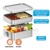 Stackable Bento Lunch Box for Kids & Adults, 1400ml Stackable Stainless Steel Food Storage Container for School, Work & Travel 2