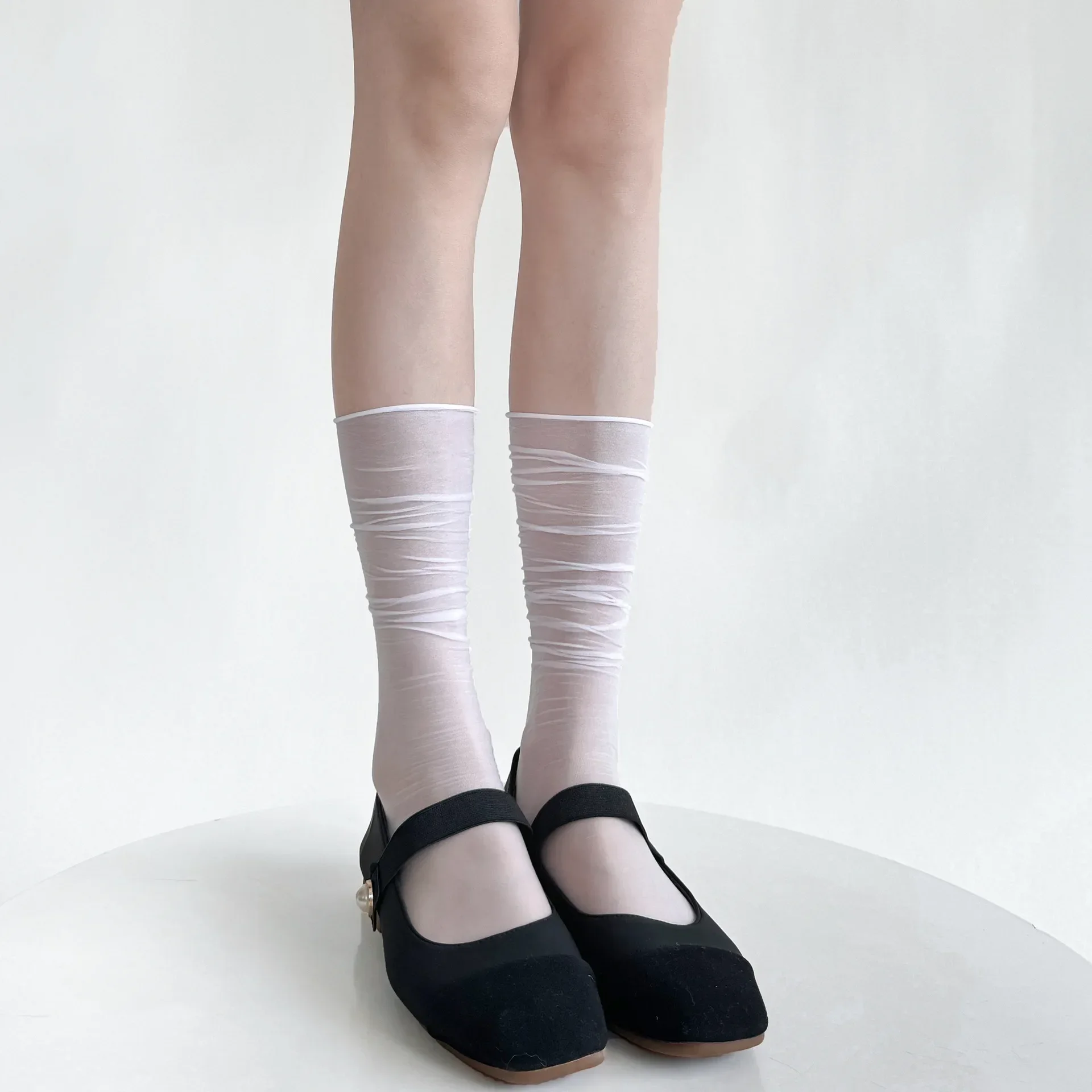 Women's Ultra-Thin Transparent Nylon Summer Socks - Breathable, Solid Colors