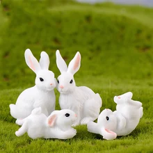 

Cute Resin Bunny Ornament Home Miniature Landscape Decoration Mini Bunny Miniature Figurines Home Decoration Easter Decoration