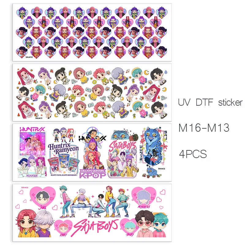 K-pop Demon Hunters UV Sticker Collection - Cartoon Crystal Gift Set