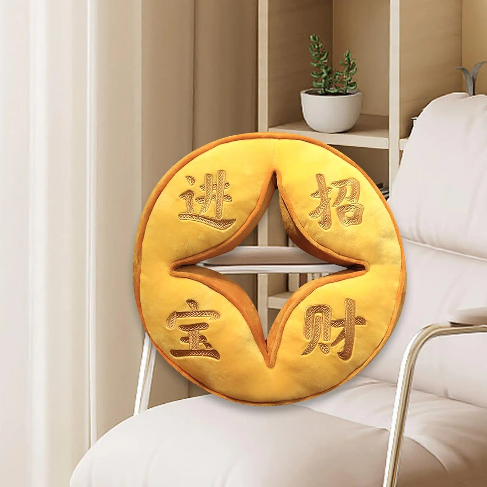 

Stuffed Pillow Toy Headrest Chair Cushion Chinese Back Pillow for Housewarming Living Room Sofa Couch Presents