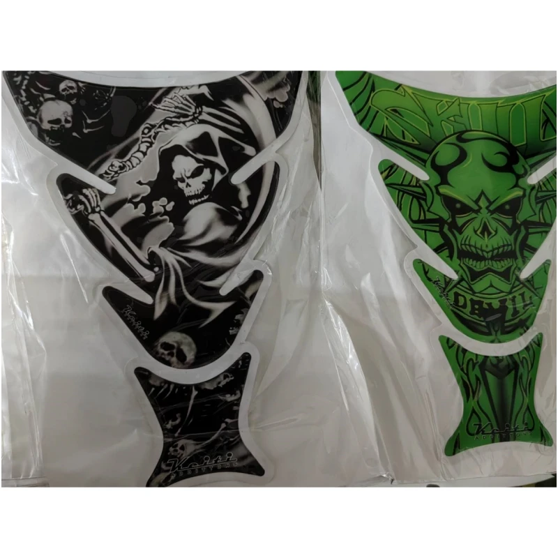 

2pcs/Lot Universal Motorcycle Tank Stickers Black Skull Green Color