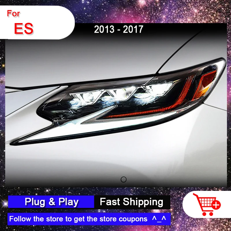 렉서스 ES 2013-2017 ES용 자동차 헤드라이트, 모든 LED DRL 신호등, 듀얼 LED 렌즈, 자동차 액세서리, ES200, ES260, ES250, ES300, ES350
